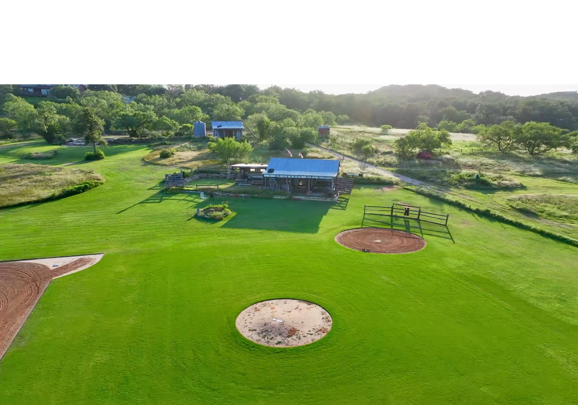 Baseball field overlooking Lake Travis